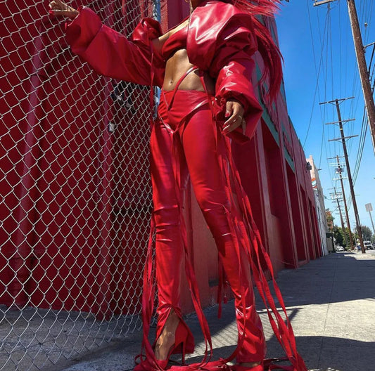 Leather High Waist Pants