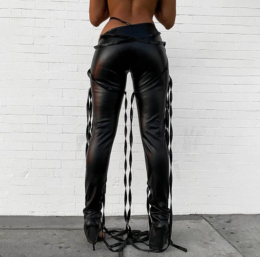 Leather High Waist Pants
