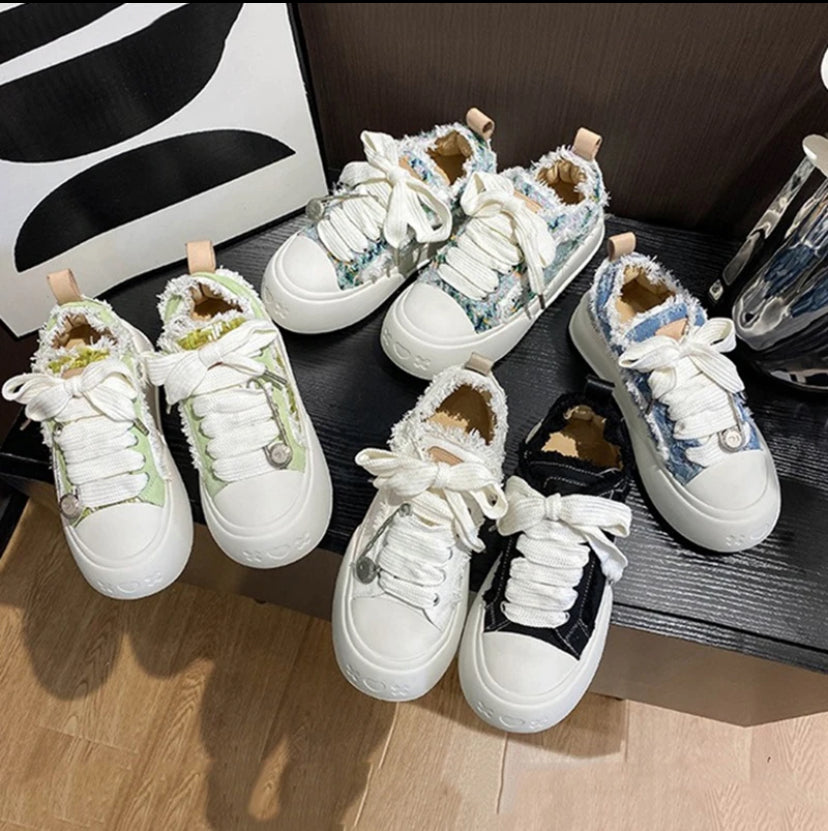 Classic Denim Thick Bottom Shoes